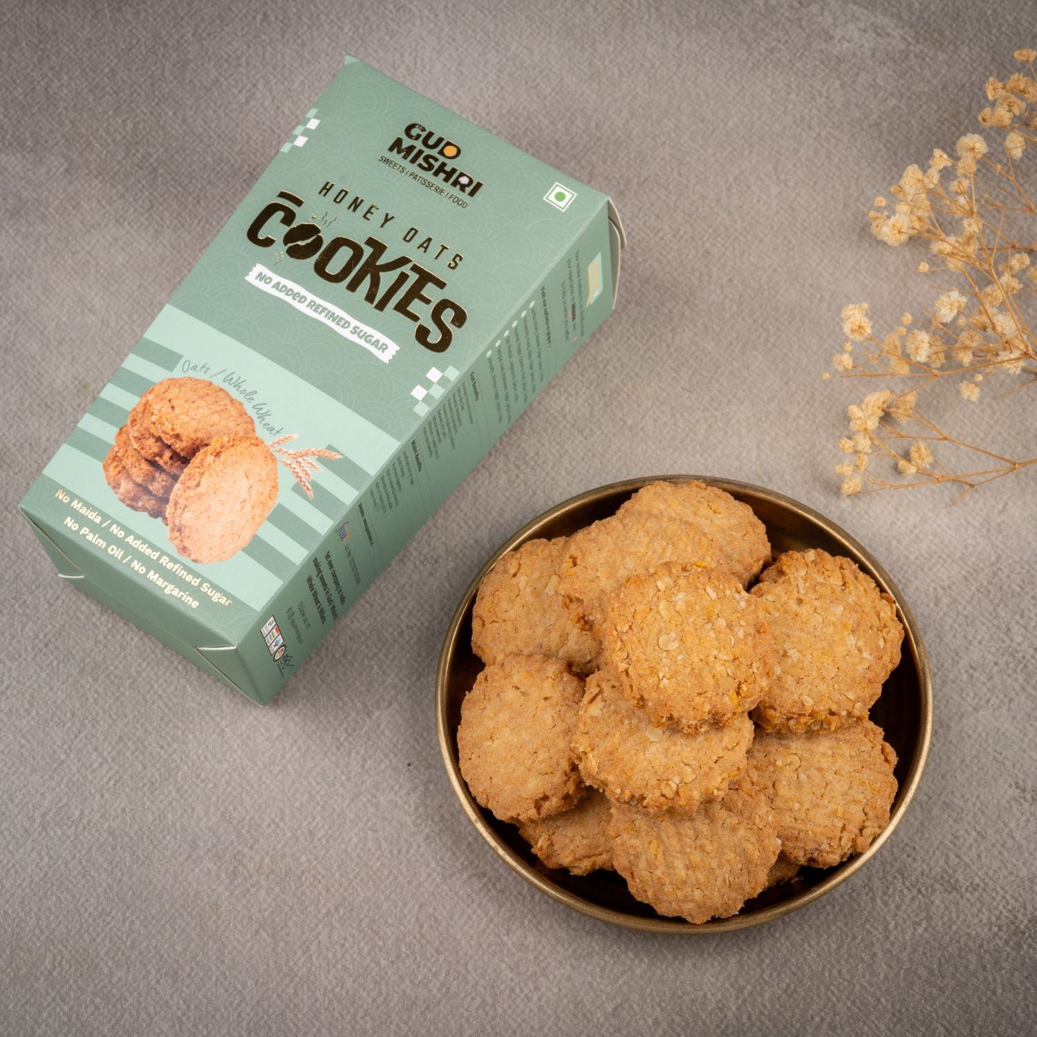Honey Oats Cookies (150gm) - Gud Mishri