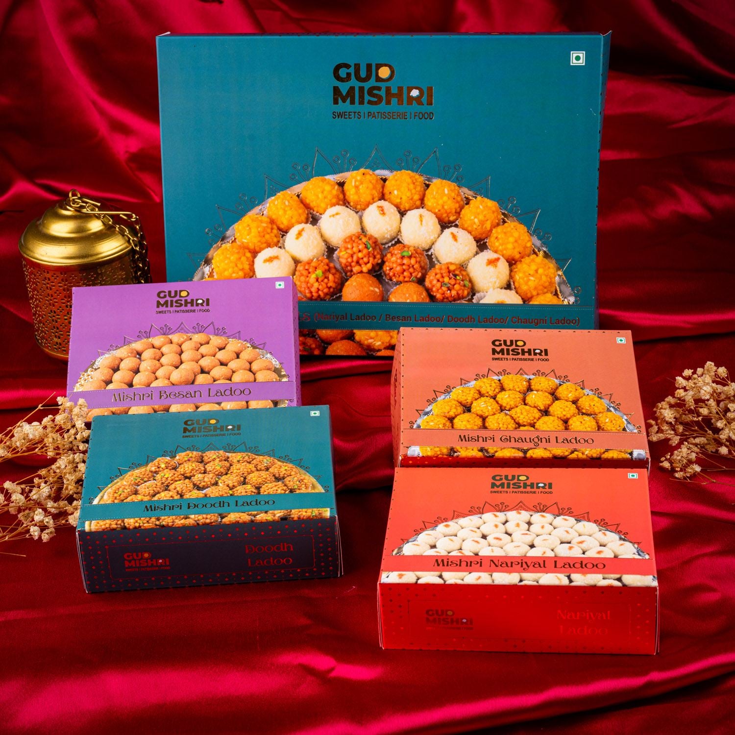 Ladoo Celebration Pack (1Kg) (Mix Sweet Box) - Gud Mishri