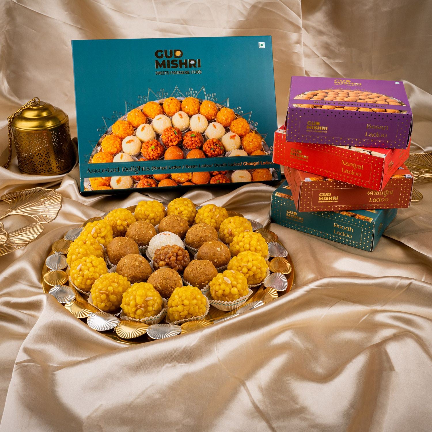 Ladoo Celebration Pack (1Kg) (Mix Sweet Box) - Gud Mishri