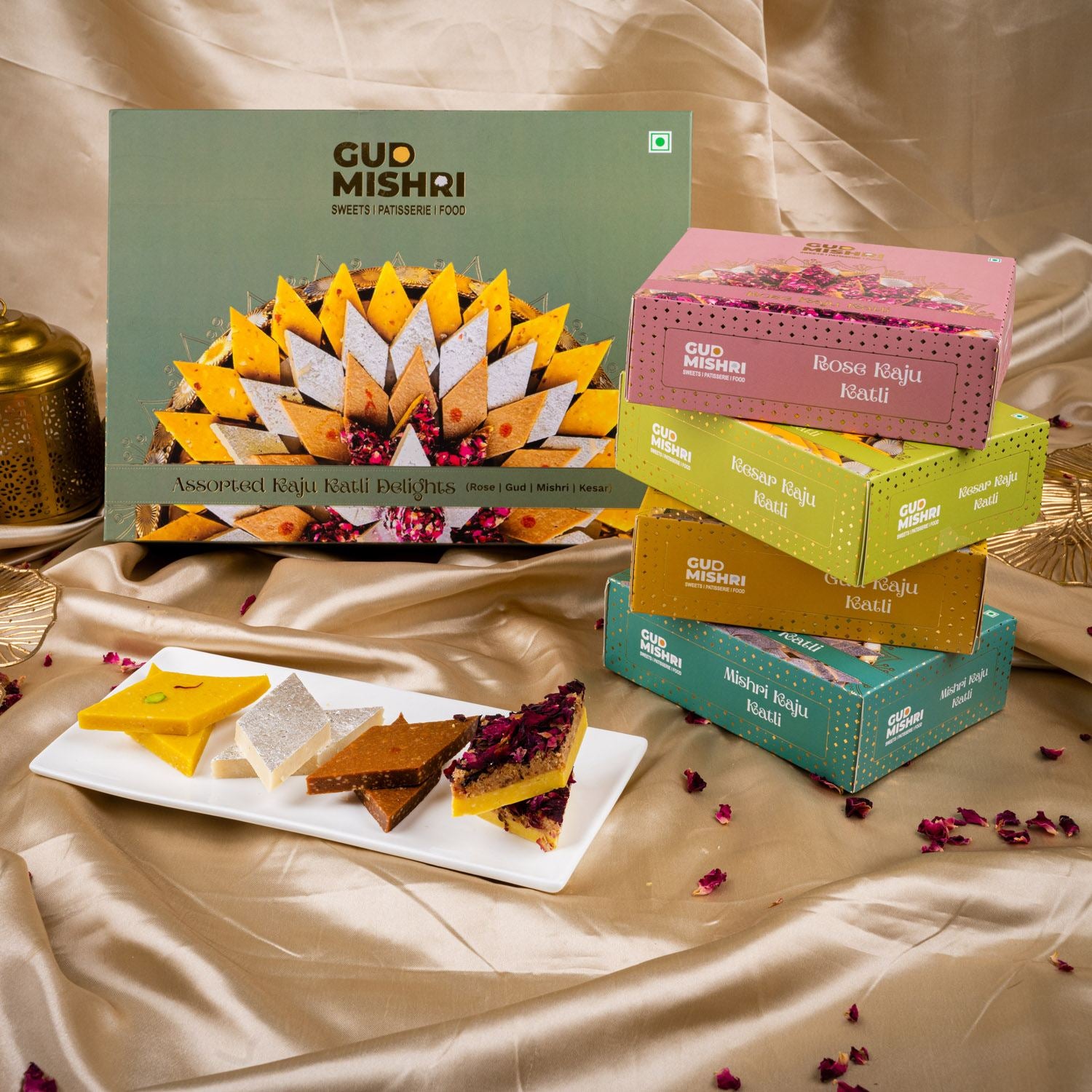 Kaju Katli Celebration Pack (800gm) (Mix Sweet Box) - Gud Mishri