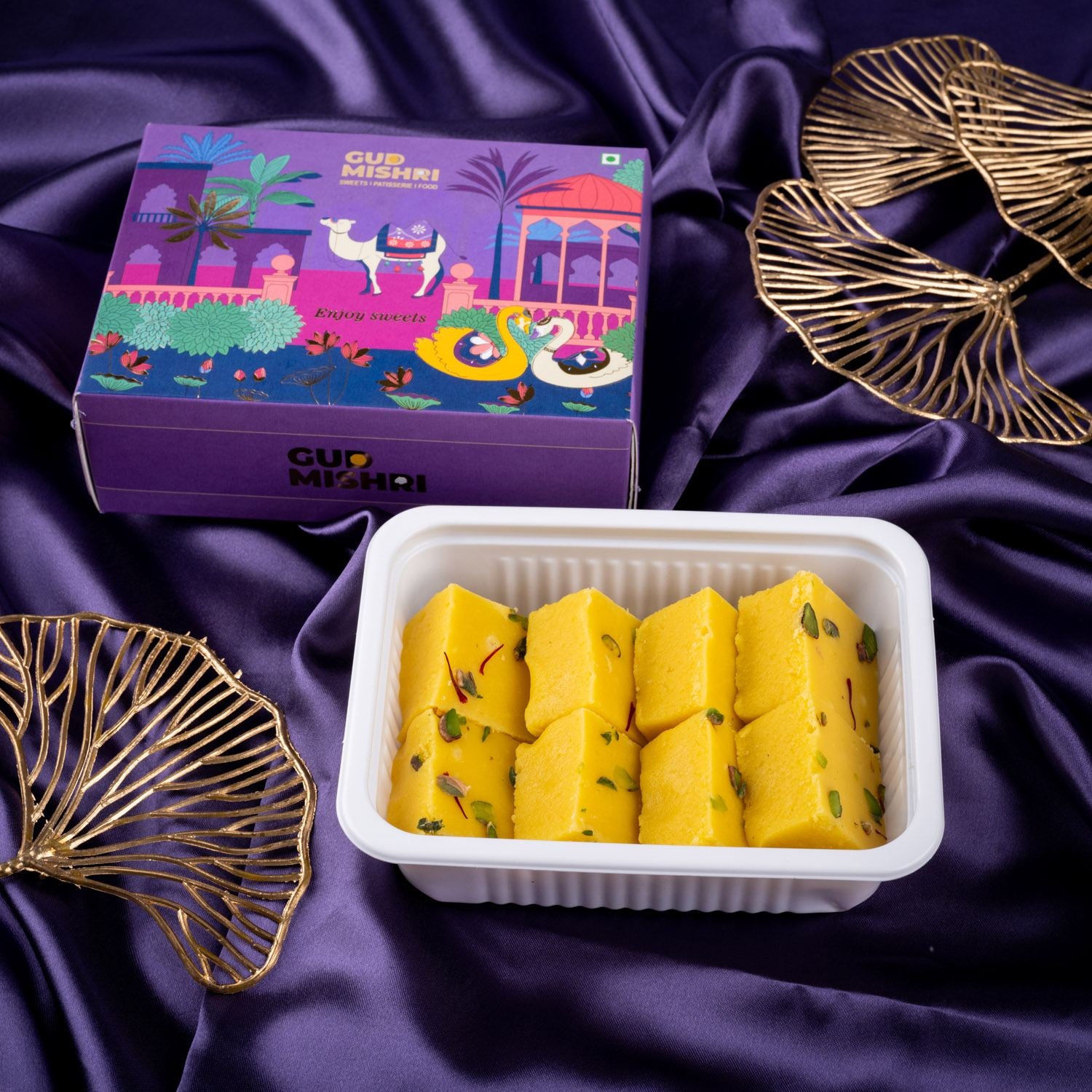 Kesar Mawa Barfi - Gud Mishri