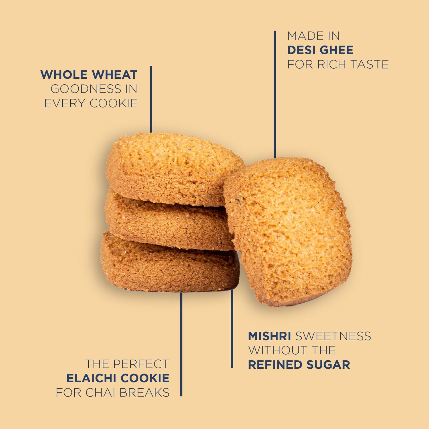 Elaichi Cookies (150gm) - Gud Mishri