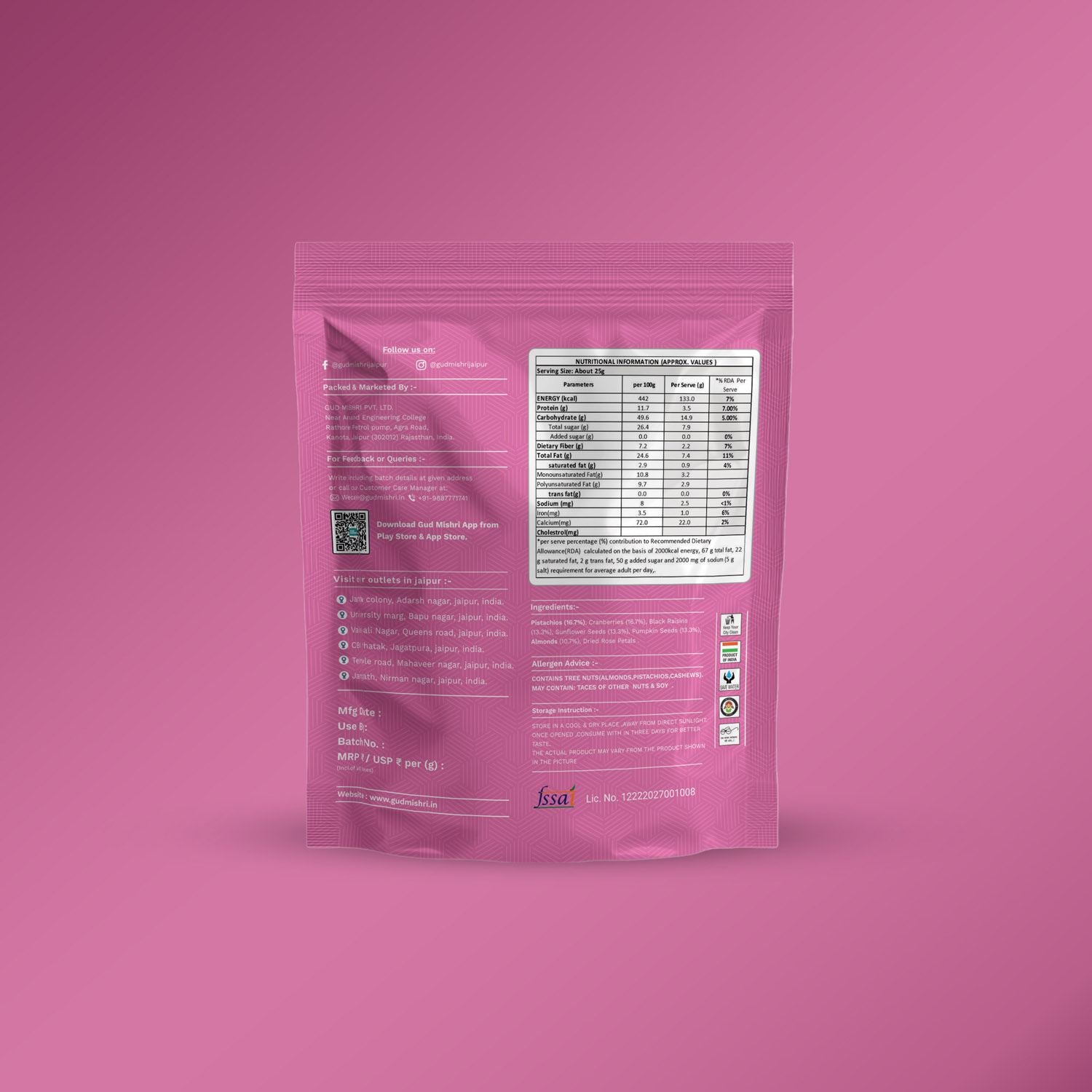 Gulabo Nuts Mix (70gm) - Gud Mishri