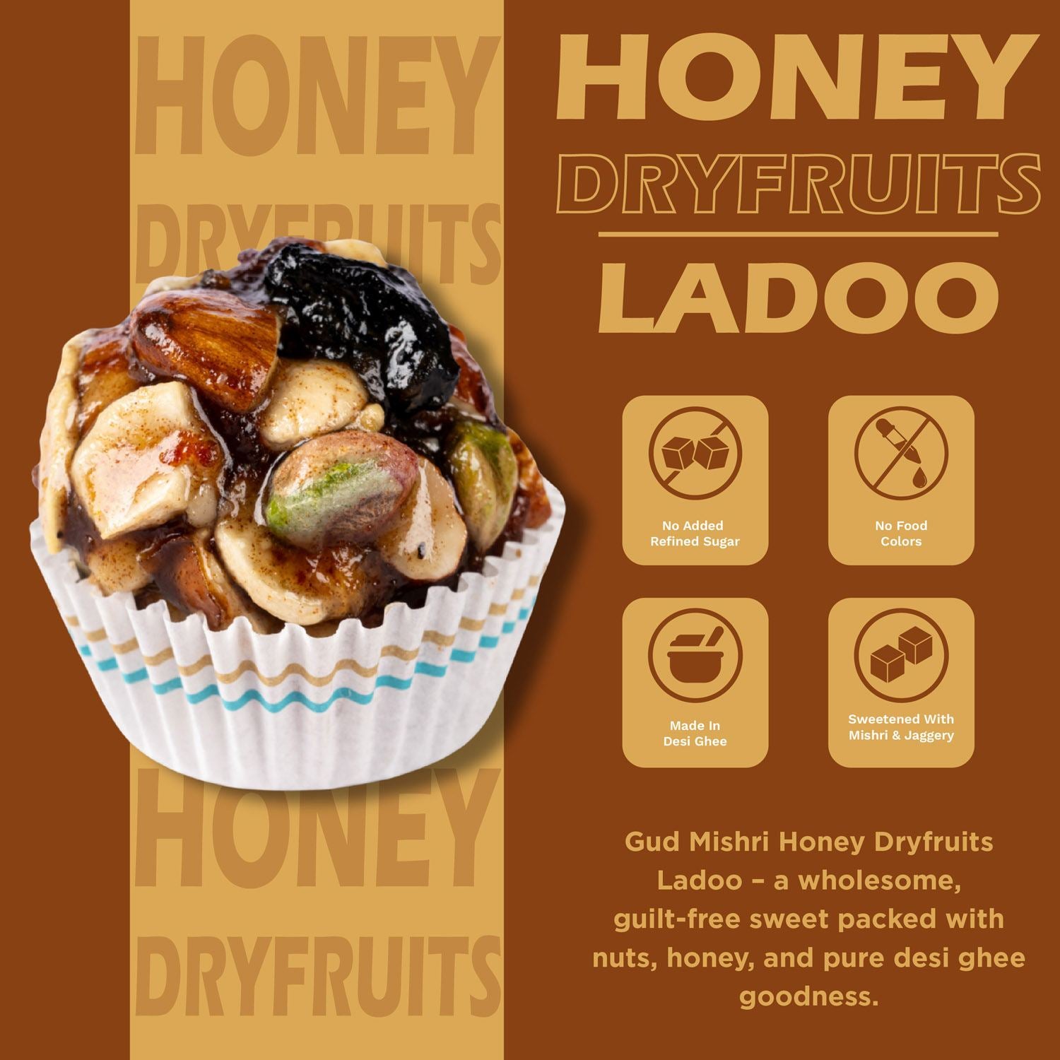 Honey Dry Fruit Laddu - Gud Mishri