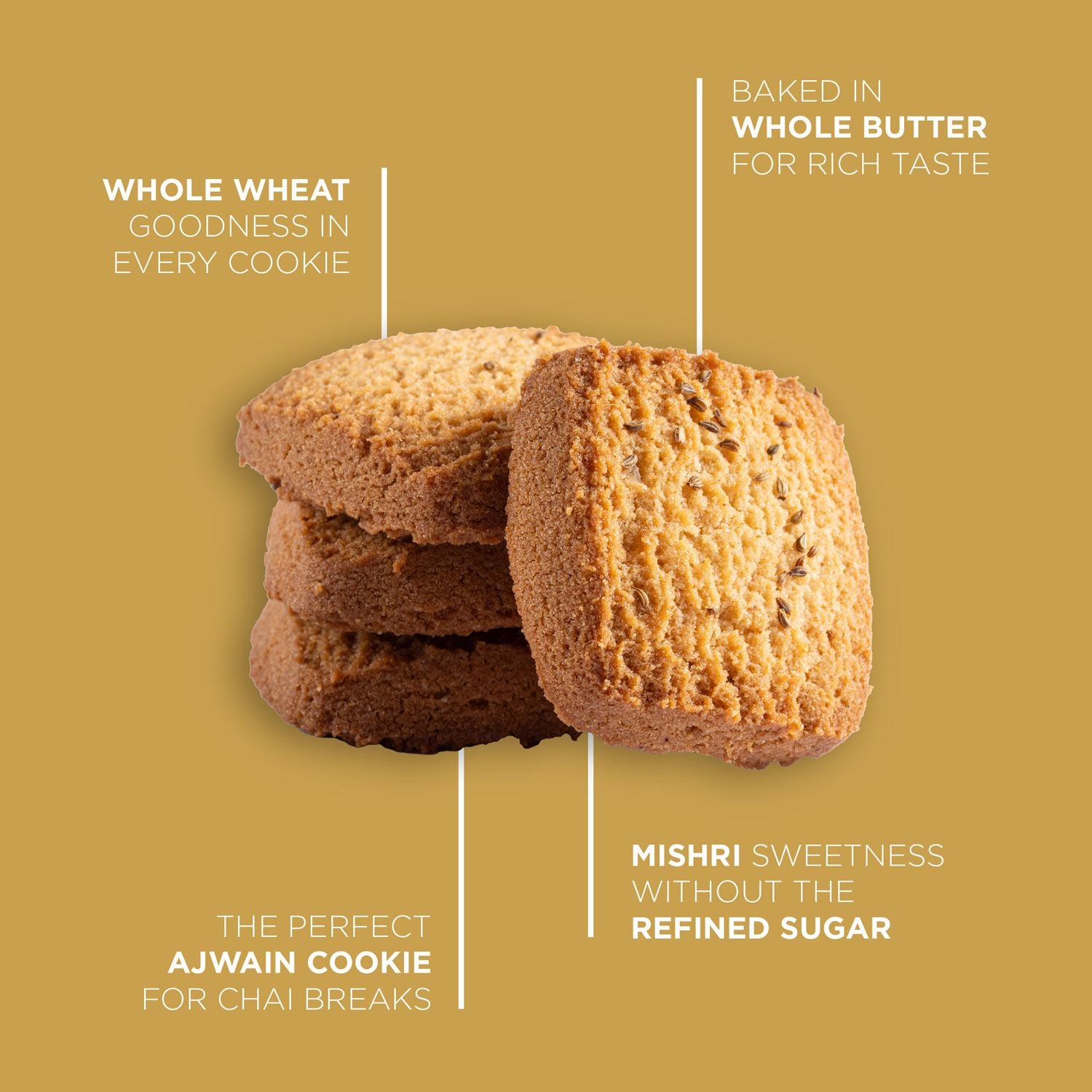Ajwain Cookies (250gm) - Gud Mishri