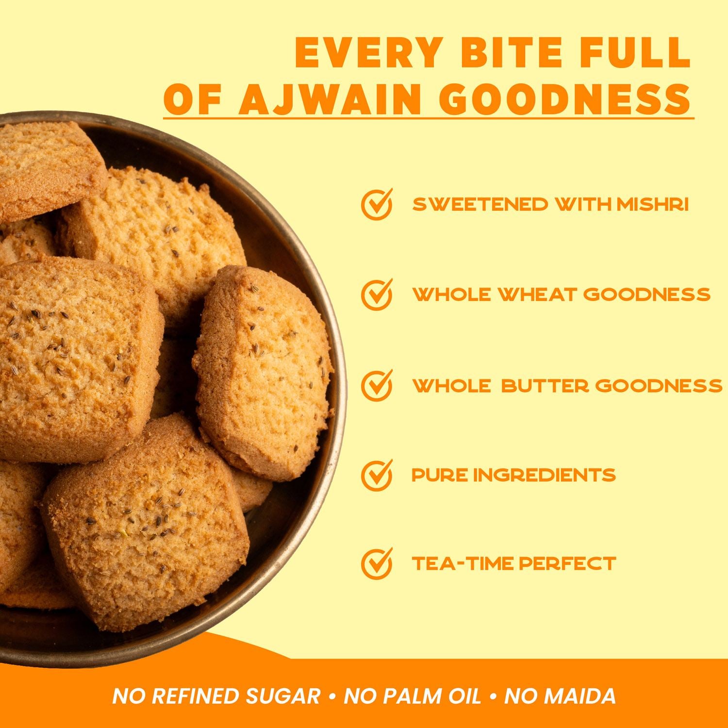 Ajwain Cookies (200gm) - Gud Mishri