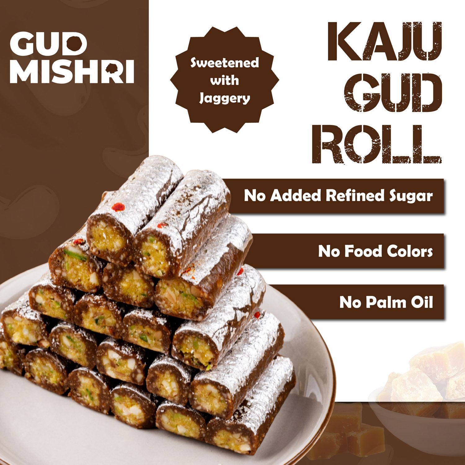 Kaju Roll Gud - Gud Mishri