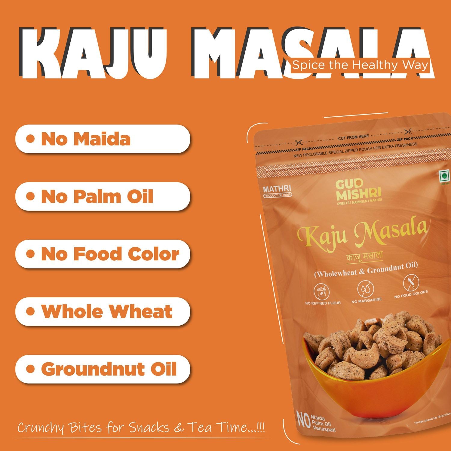 Masala Aata Kaju (400gm) - Gud Mishri