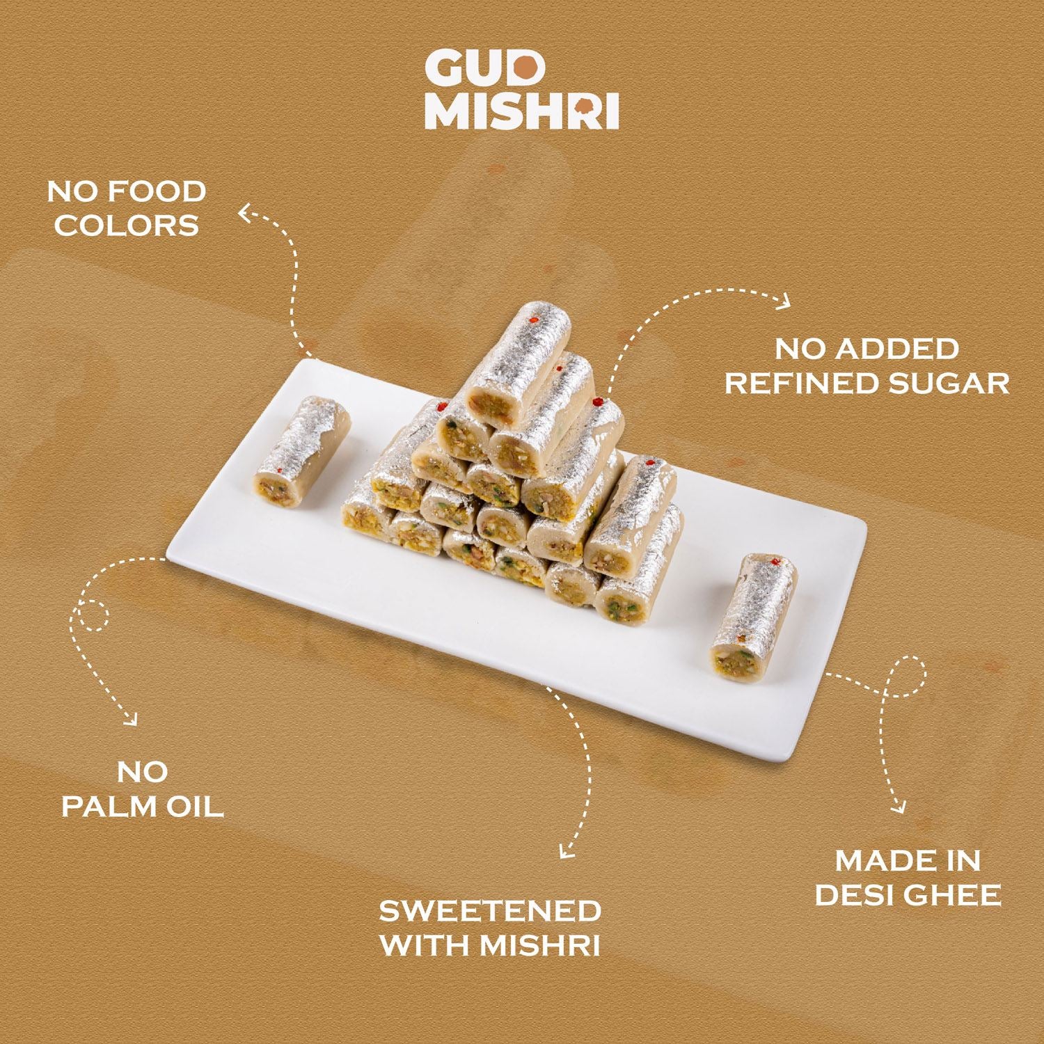 Kaju Roll Mishri - Gud Mishri