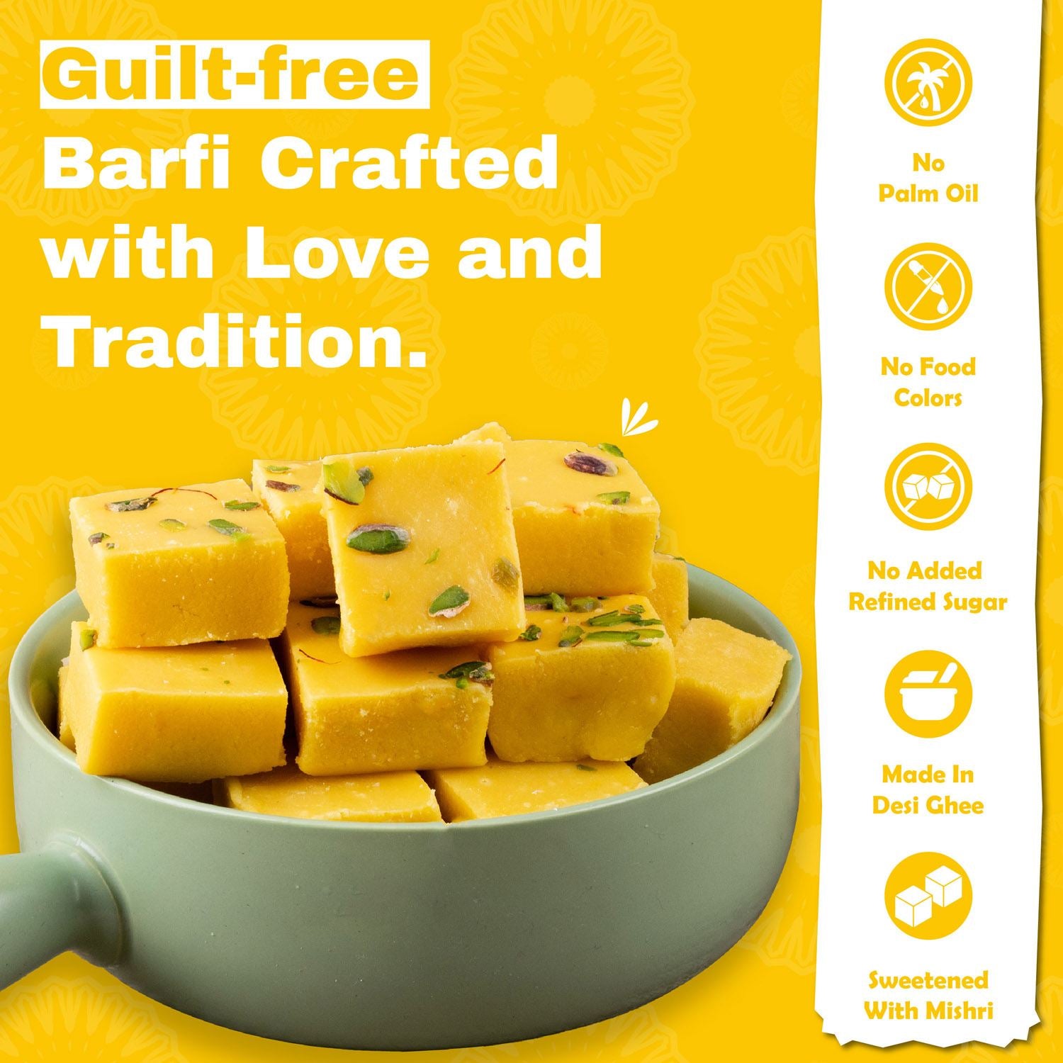 Kesar Mawa Barfi - Gud Mishri