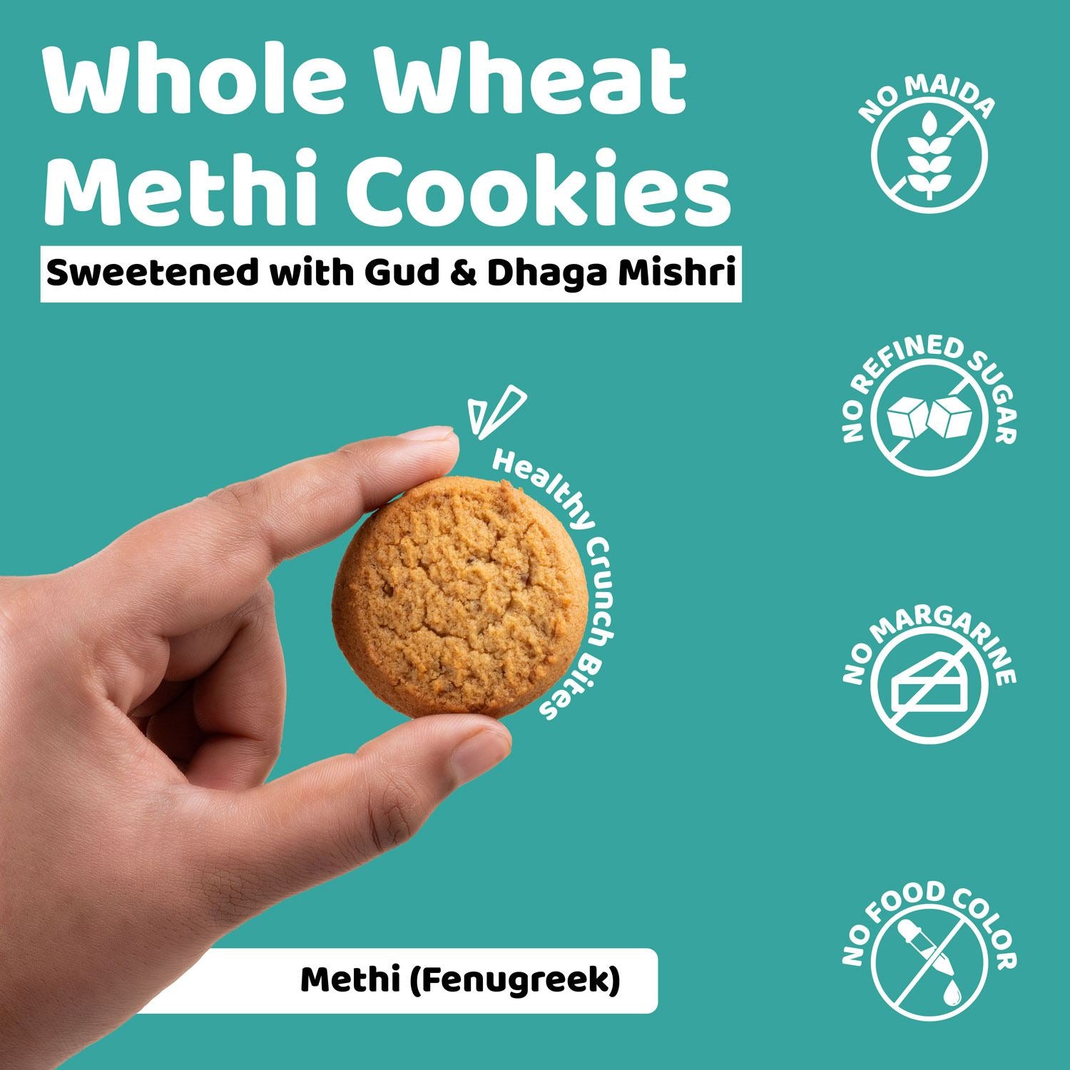 Methi Cookies (120gm) - Gud Mishri
