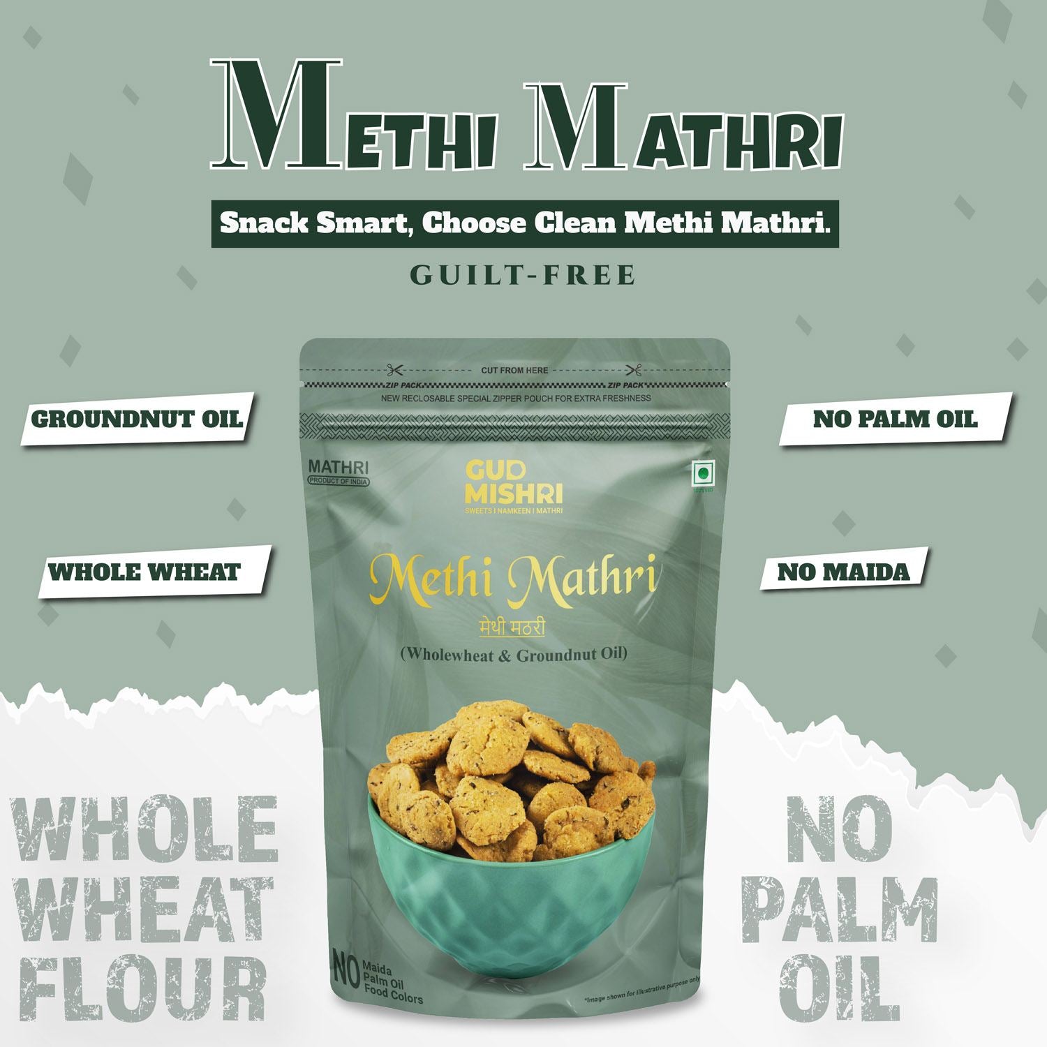 Methi Mathri (400gm) - Gud Mishri