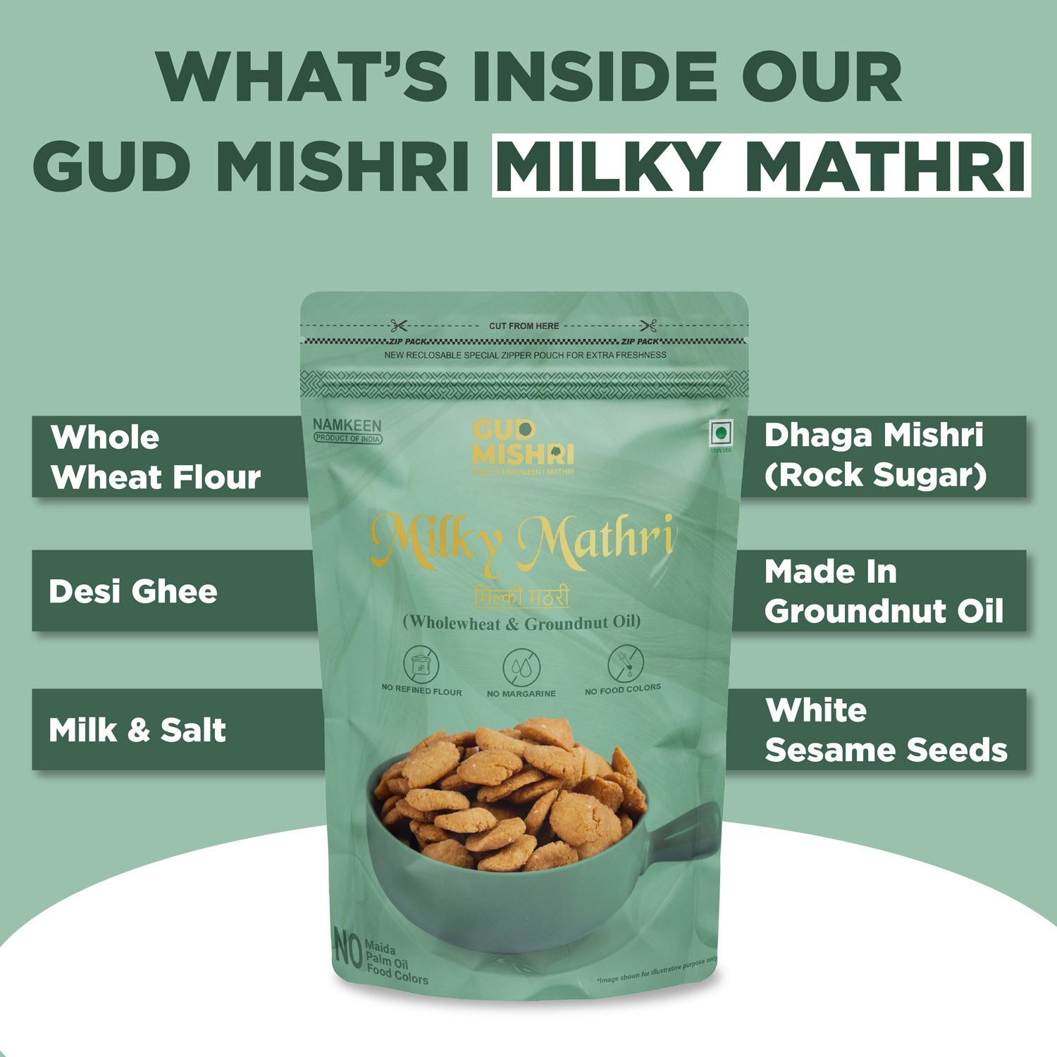 Milky Aata Mathri (400gm) - Gud Mishri