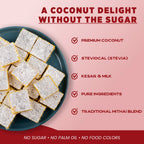 Nariyal Barfi Kesar (Sugar-Free) - Gud Mishri