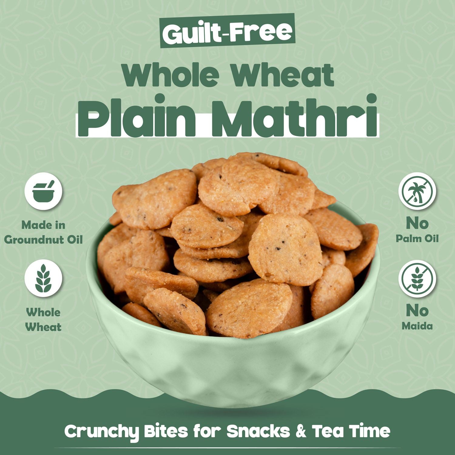 Plain Aata Mathri-400gms - Gud Mishri