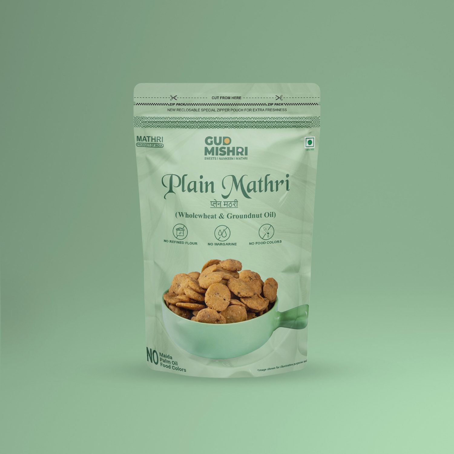 Plain Aata Mathri-400gms - Gud Mishri