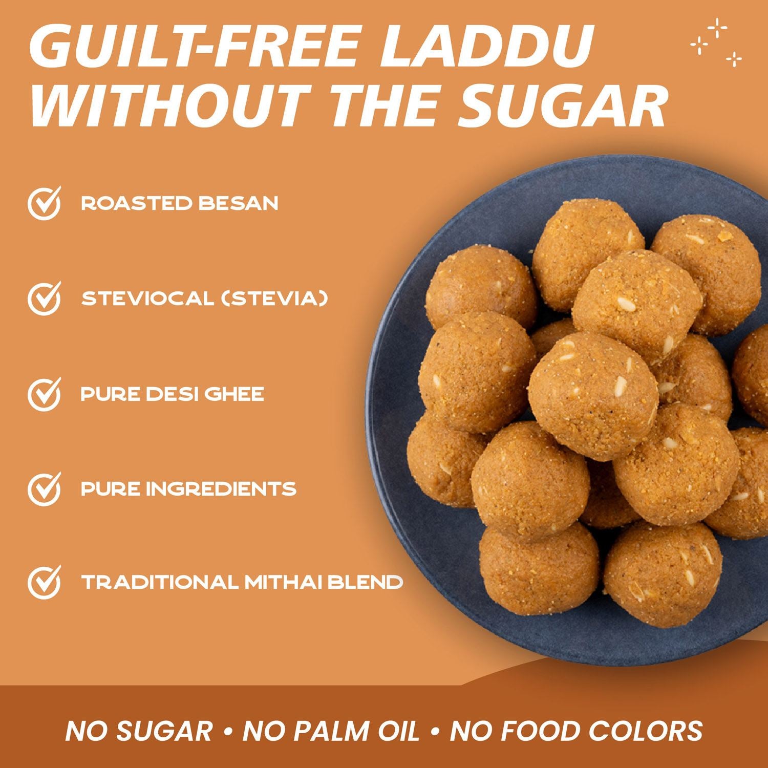Besan Laddu (Sugar-Free) - Gud Mishri