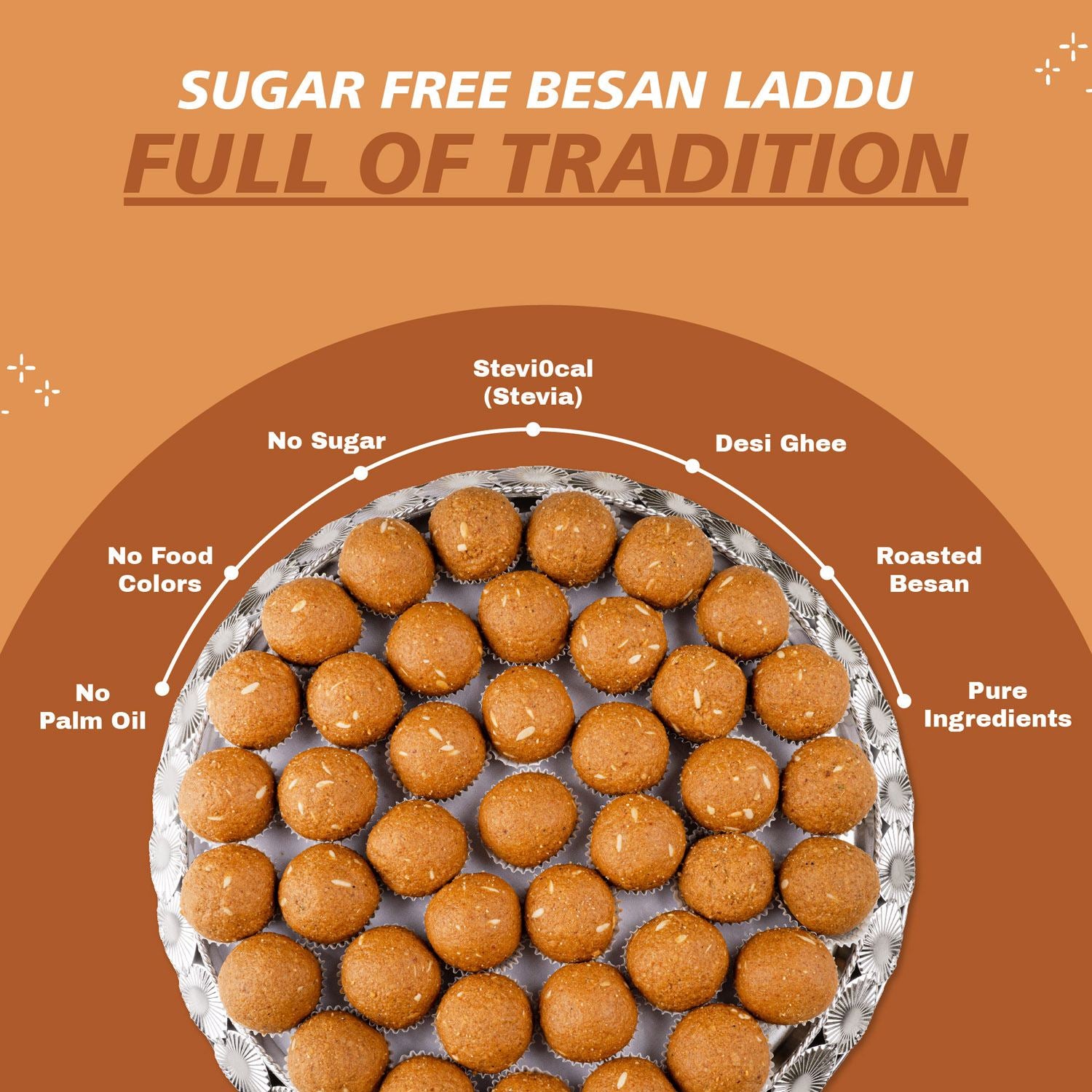 Besan Laddu (Sugar-Free) - Gud Mishri
