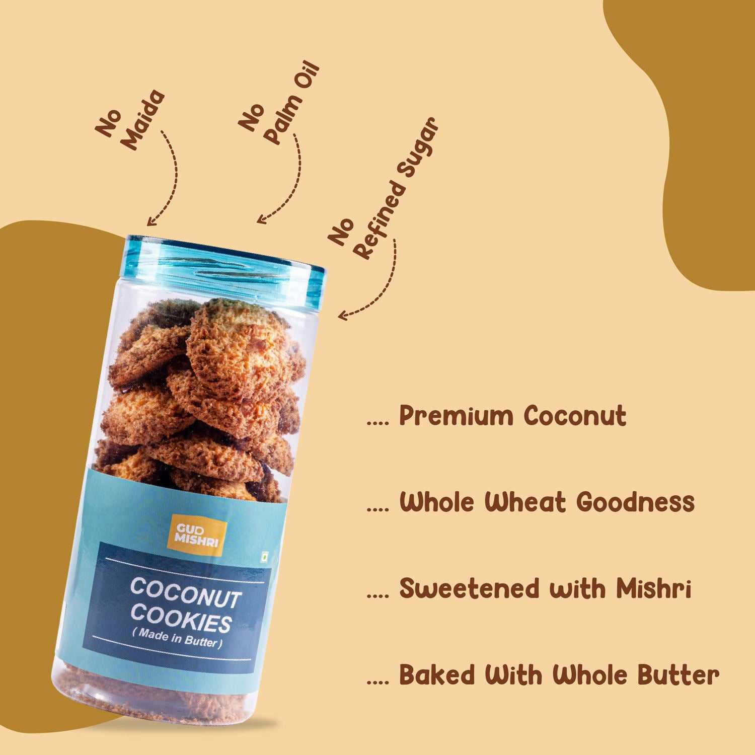 Coconut Cookies (200gm) - Gud Mishri