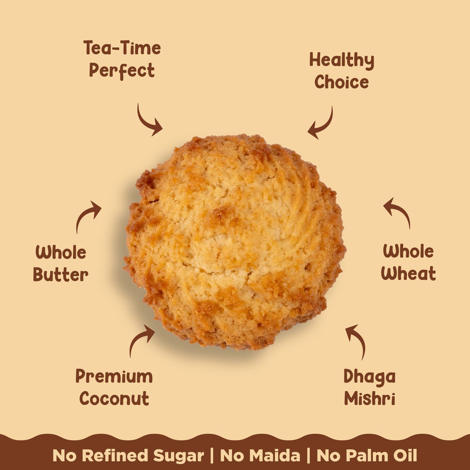 Coconut Cookies (150gm) - Gud Mishri