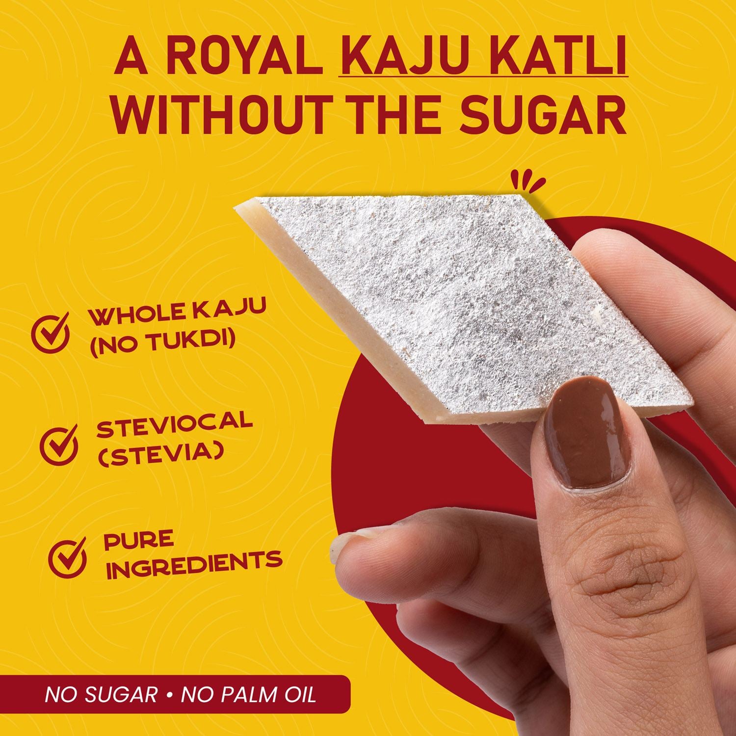 Kaju Katli (Sugar-Free) - Gud Mishri