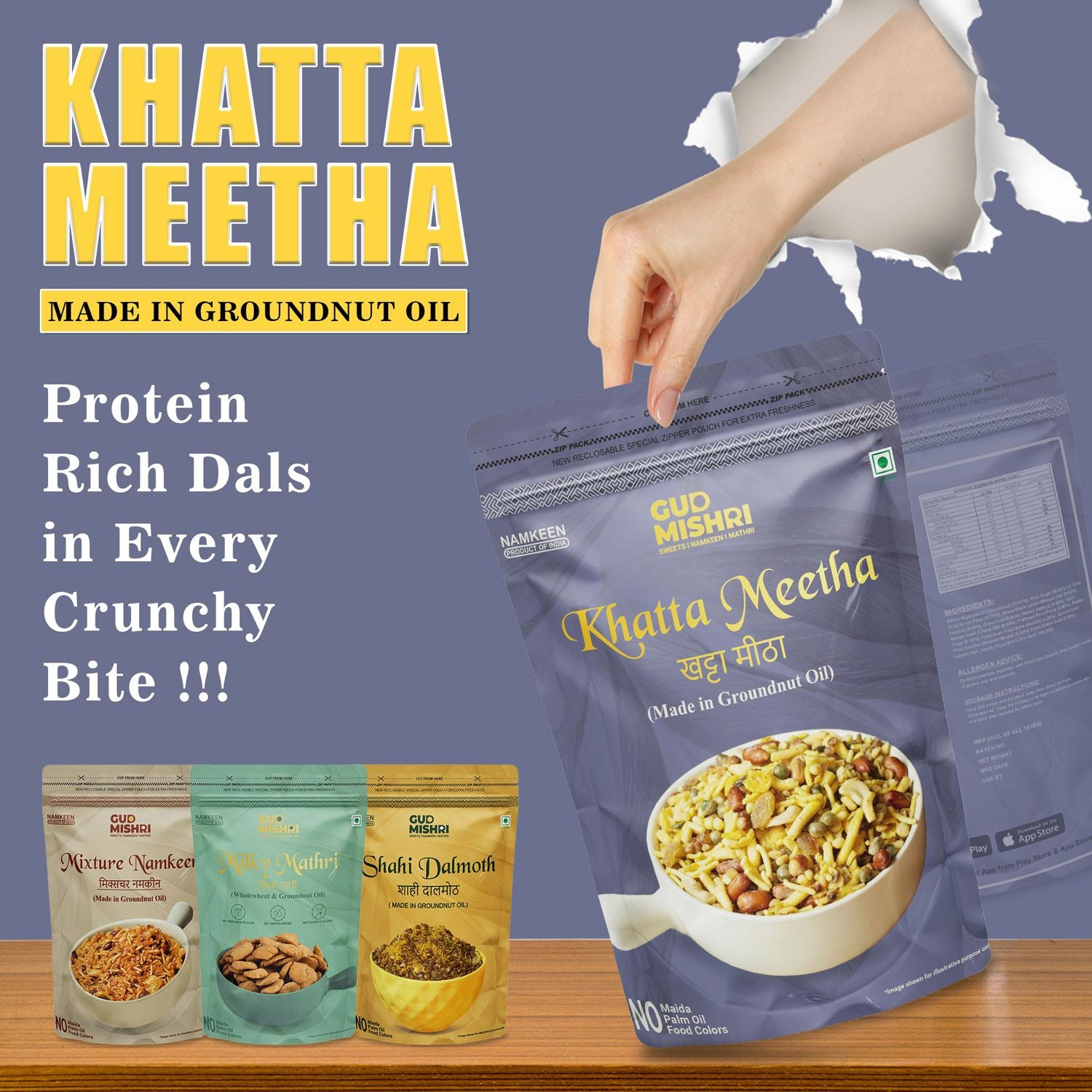 Khatta-meetha Namkeen (400gm) - Gud Mishri