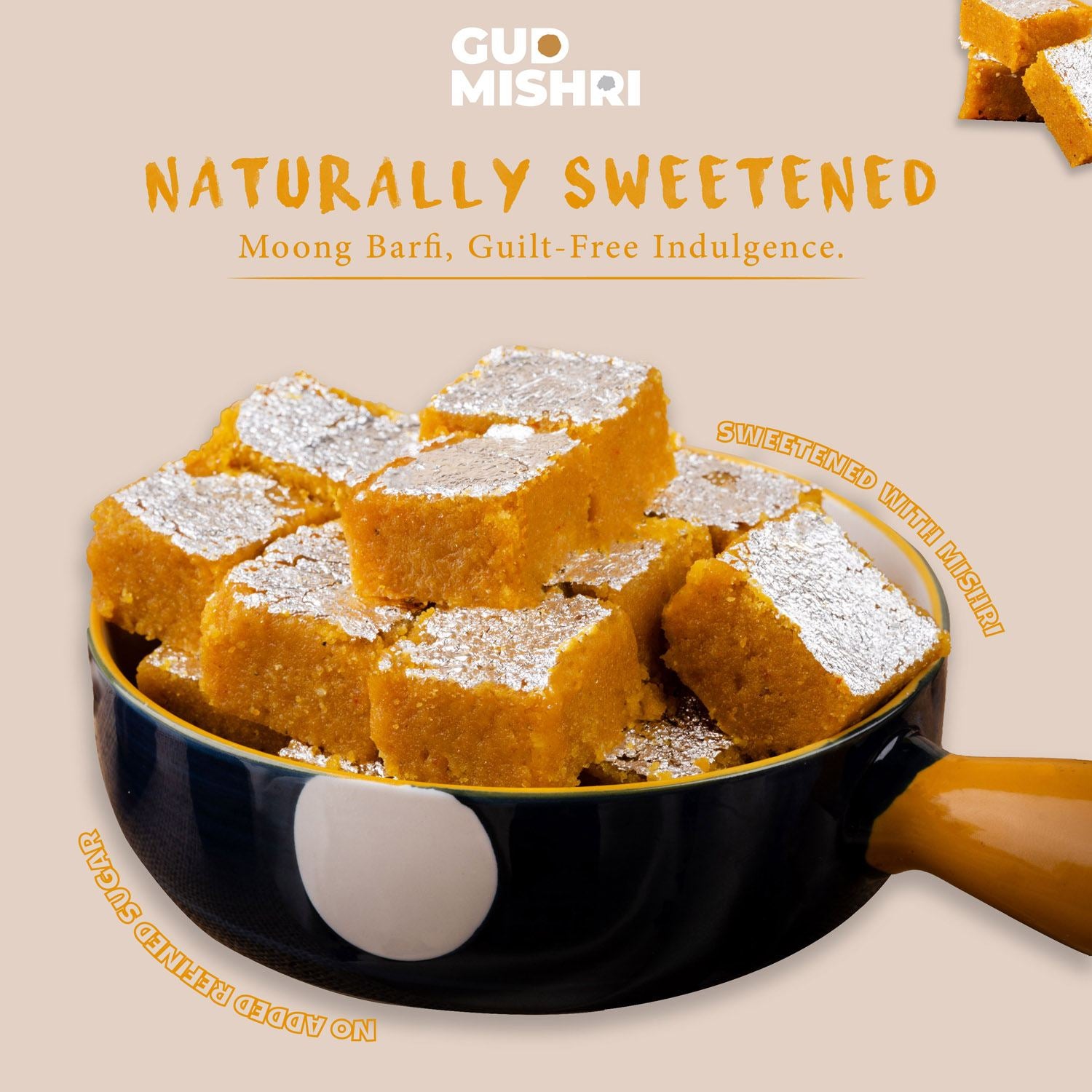 Moong Barfi Mishri - Gud Mishri