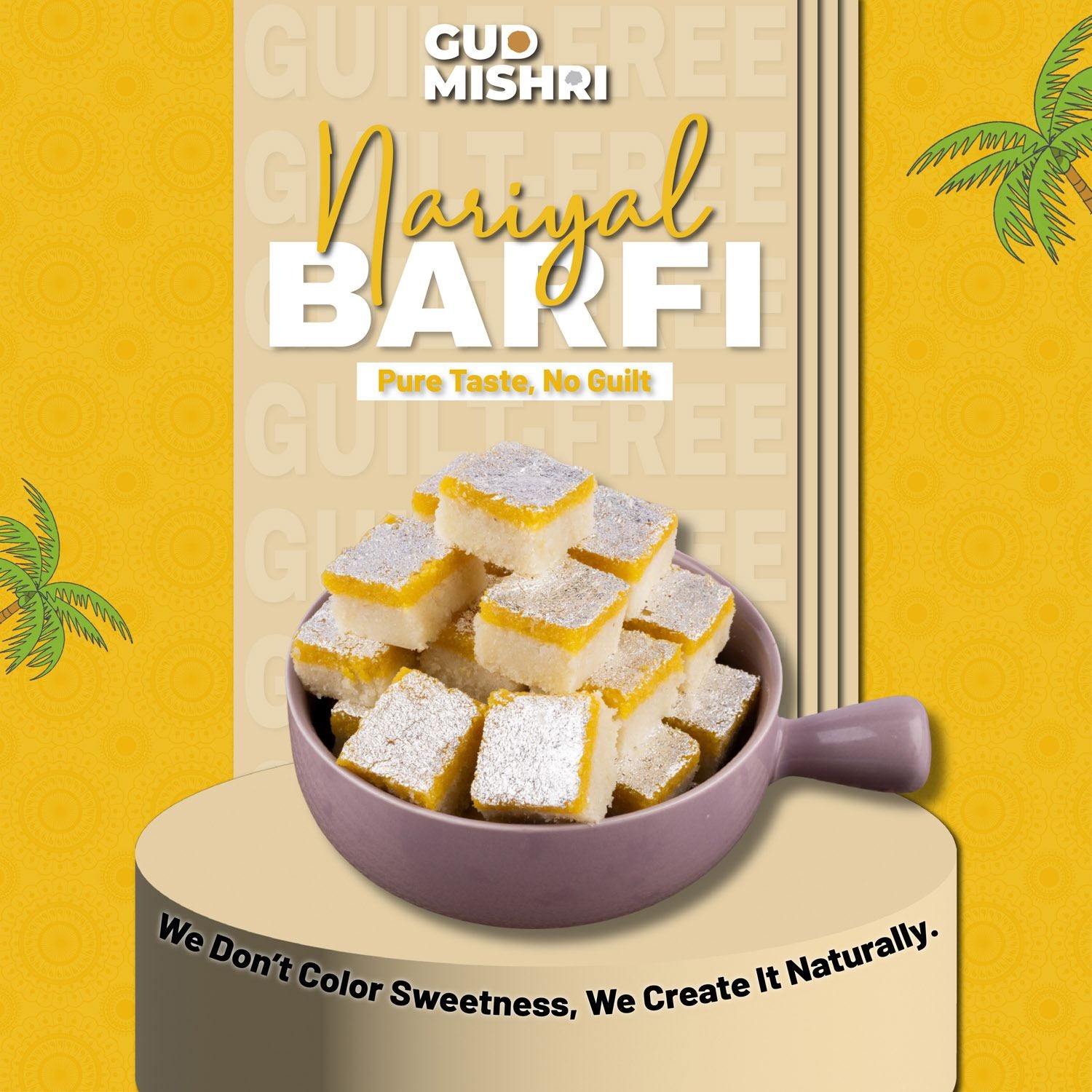 Nariyal Barfi Mishri Kesar - Gud Mishri