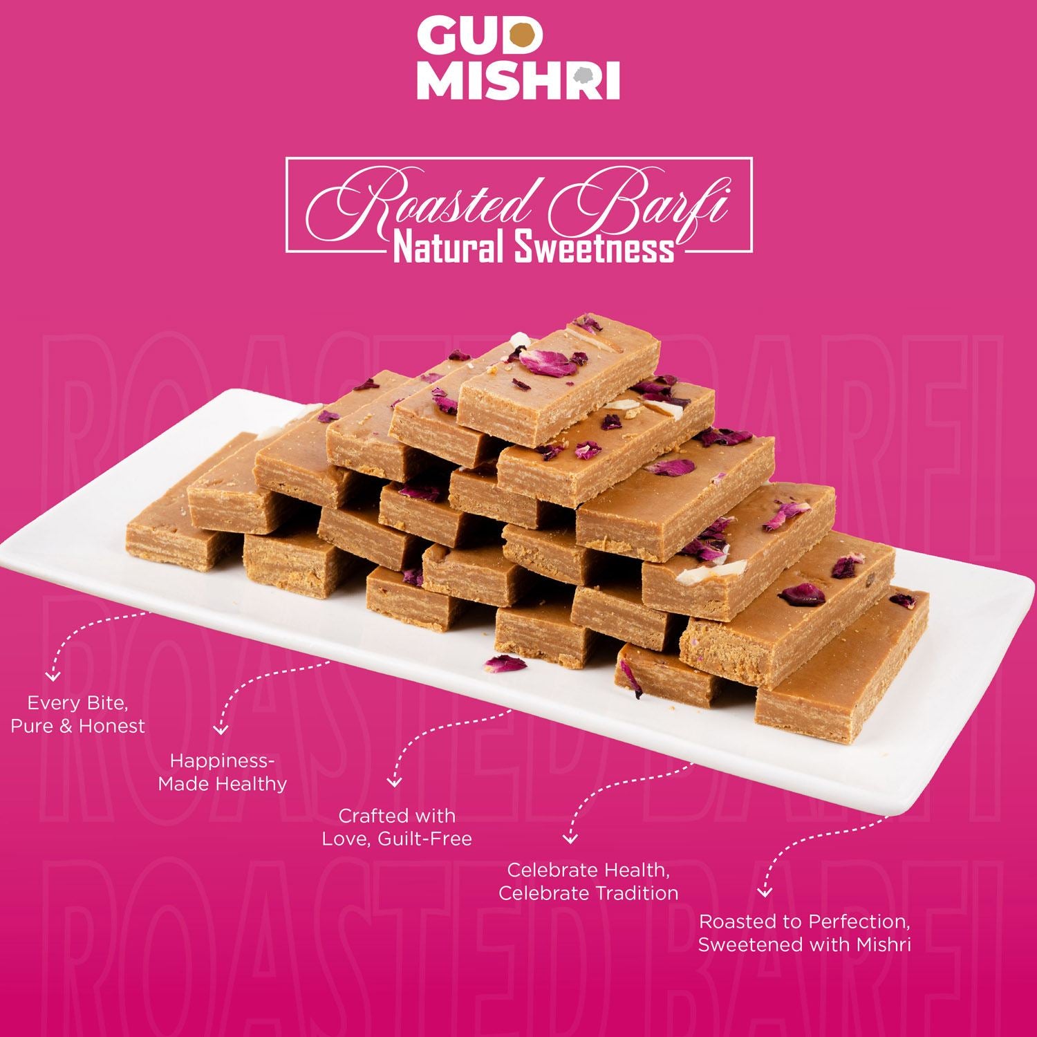 Roasted Barfi - Gud Mishri