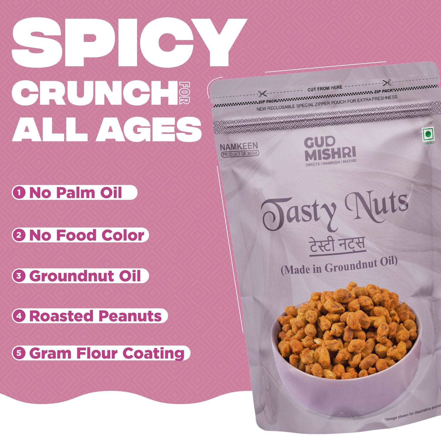 Tasty Nuts (400gm) - Gud Mishri